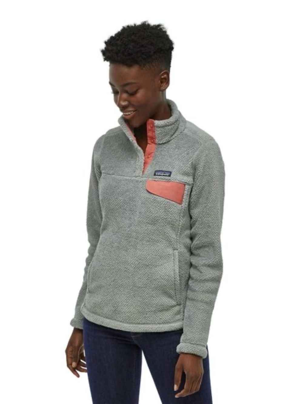Patagonia Re-Tool Snap-T Fleece  Pullover in Nickel X-Dye Aurea Pink Sz S